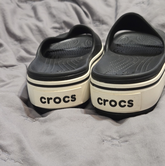 Crocs Classic Black Iconic Comfort Slides Platform Zooey Deschanel women size 6 main image 9